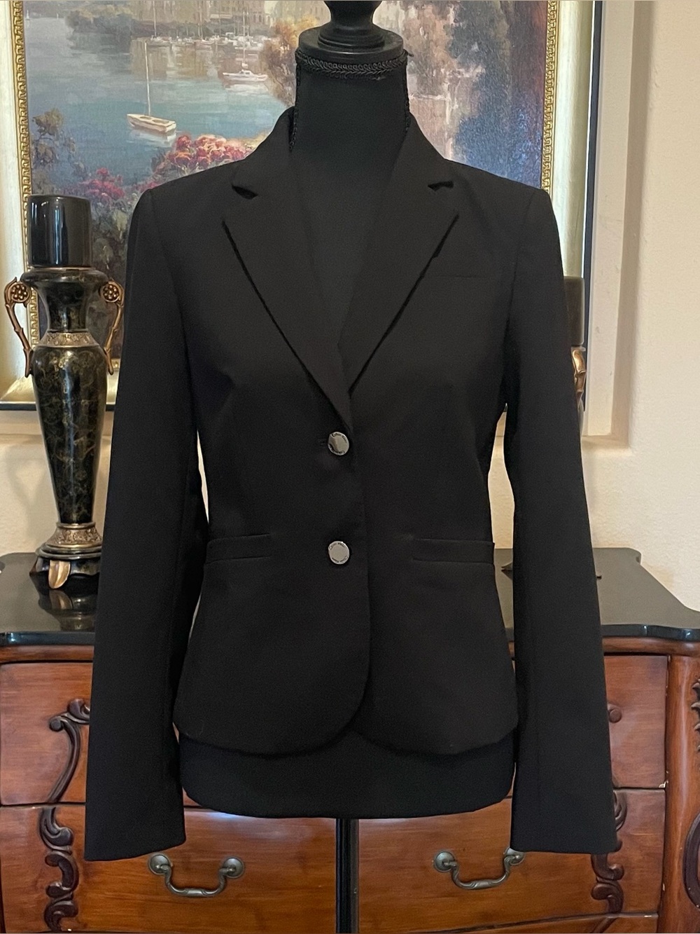 Calvin Klein Black Two-Button Women's Tailored Blazer